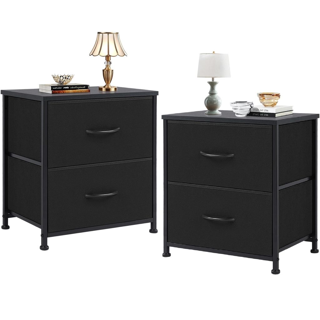 Sweetcrispy lot de 2 tables de nuit, commode de chevet avec Image du produit 