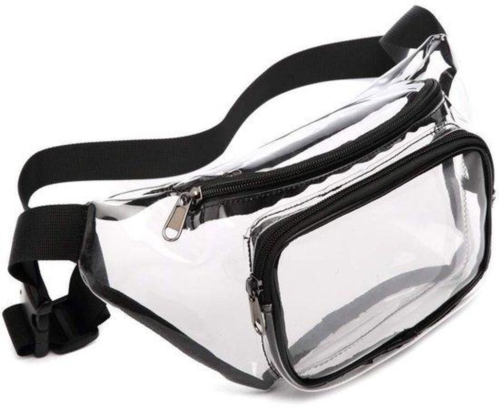 Transparante heuptas voor stadions - Transparante riem van 84-120 cm voor dames en heren geschikt voor smartphones tot 19 cm, zwart
