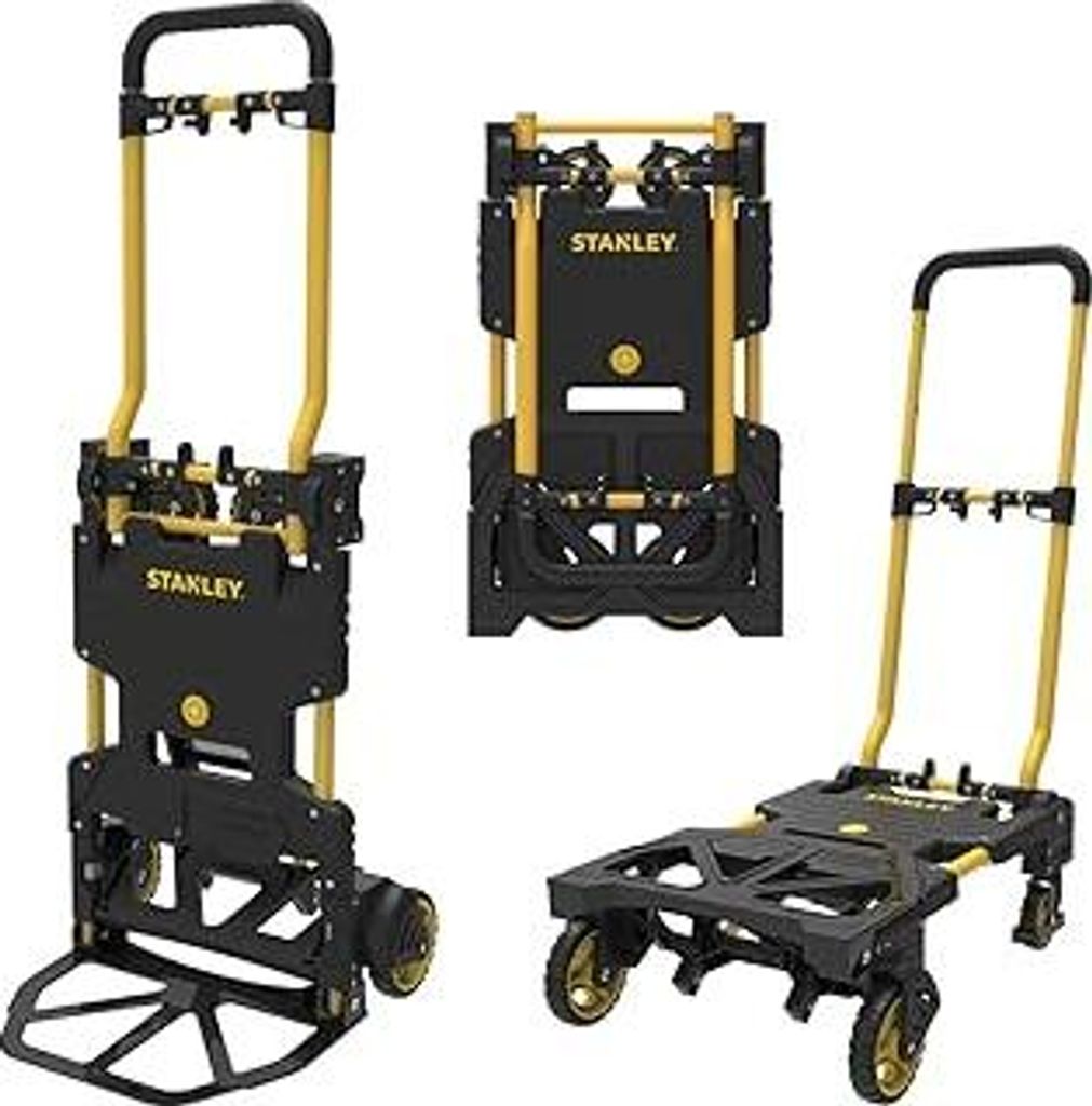 STANLEY 3-in-1 Faltbare Sackkarre, FT585, Gelb und Schwarz, Einheitsgröße