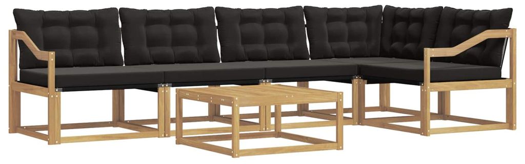 vidaXL Outdoor-Sofagarnitur 6 pcs Weiß und Schwarz 79 x 79 x 37 cm