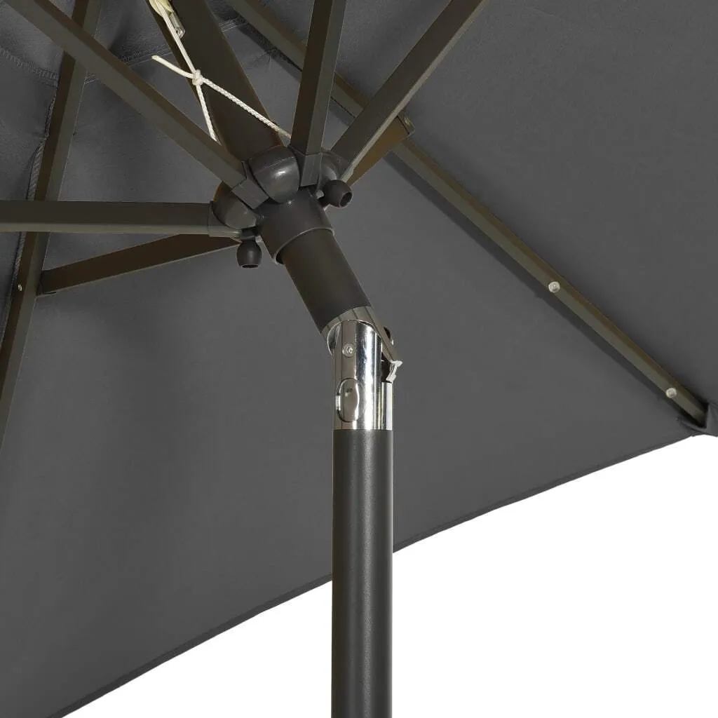 Parasol avec éclairage LED Anthracite 200x211 cm en Alu - Modèle Solaire - 5