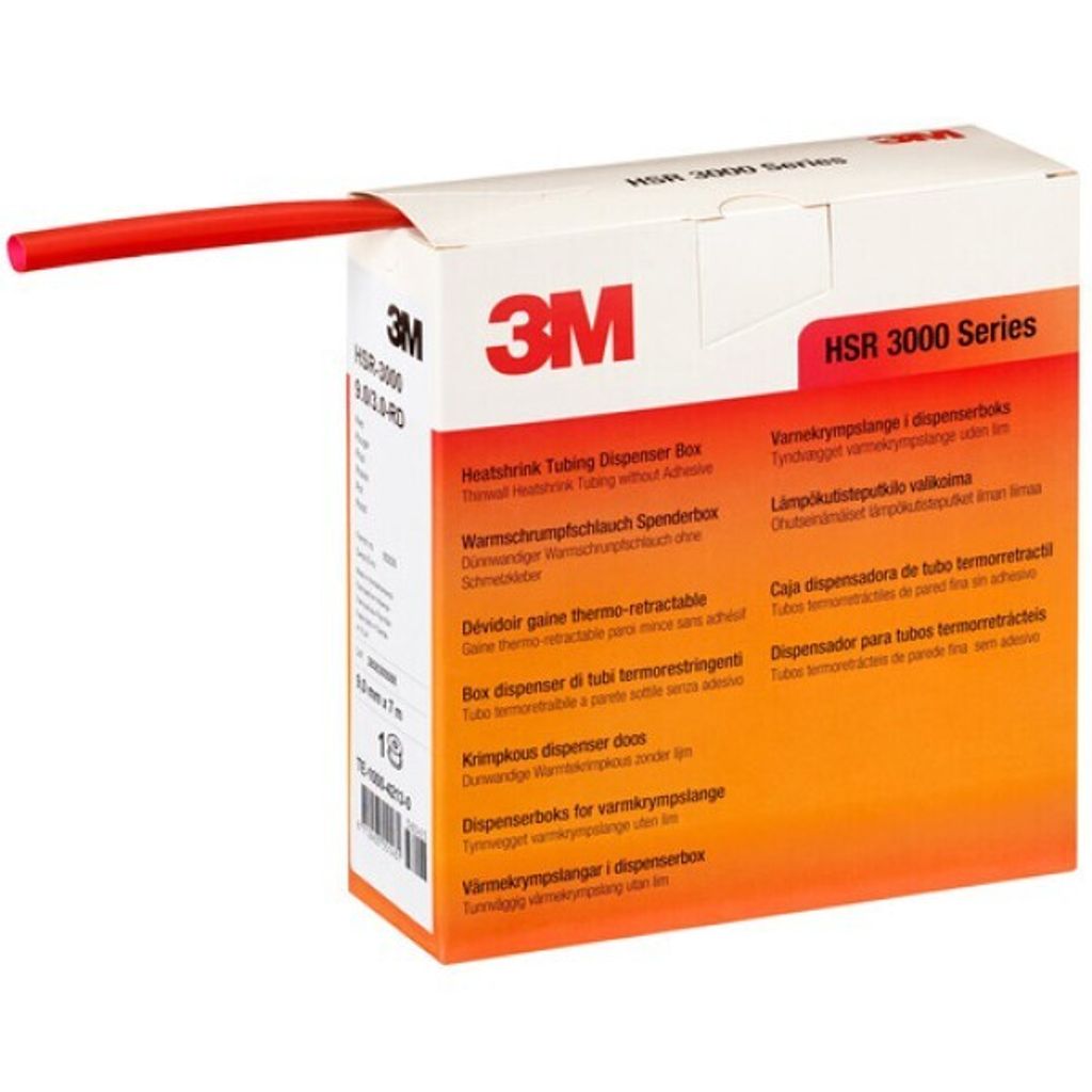 3M Deutschland Warmschrumpfschlauch Rolle 9/3 mm, rot, dünnw. HSR 3000 rd 3 Stk