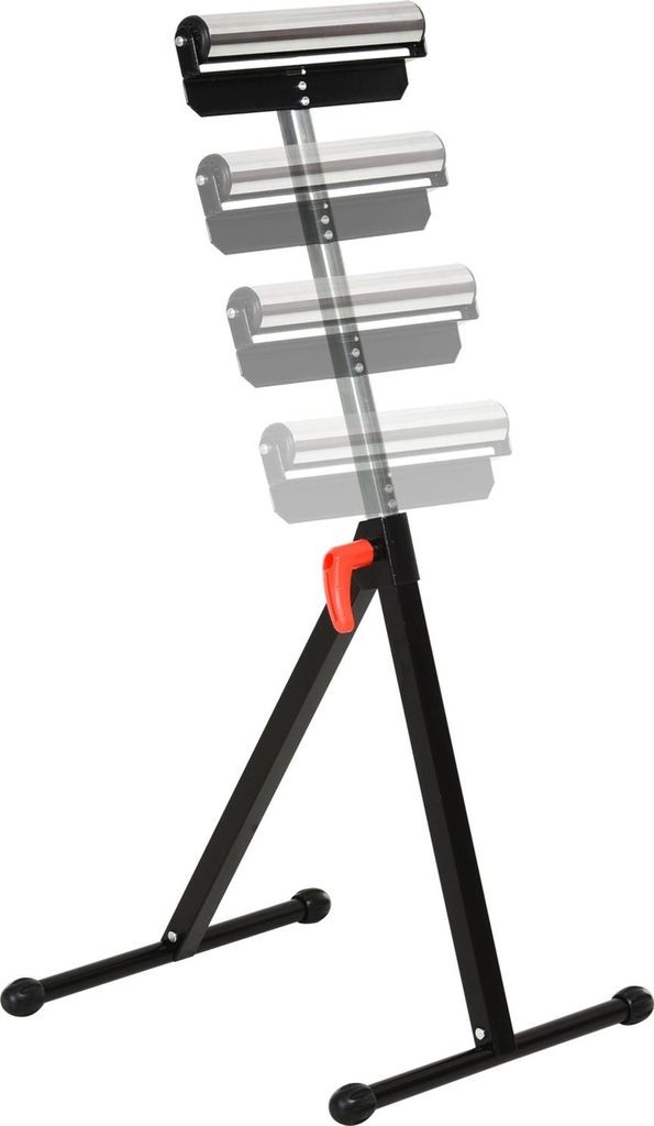 Rollenbock Höhenverstellbarer Stützbock, Bis 90Kg Belastbar, Metall, Schwarz, 44X50X68-110Cm