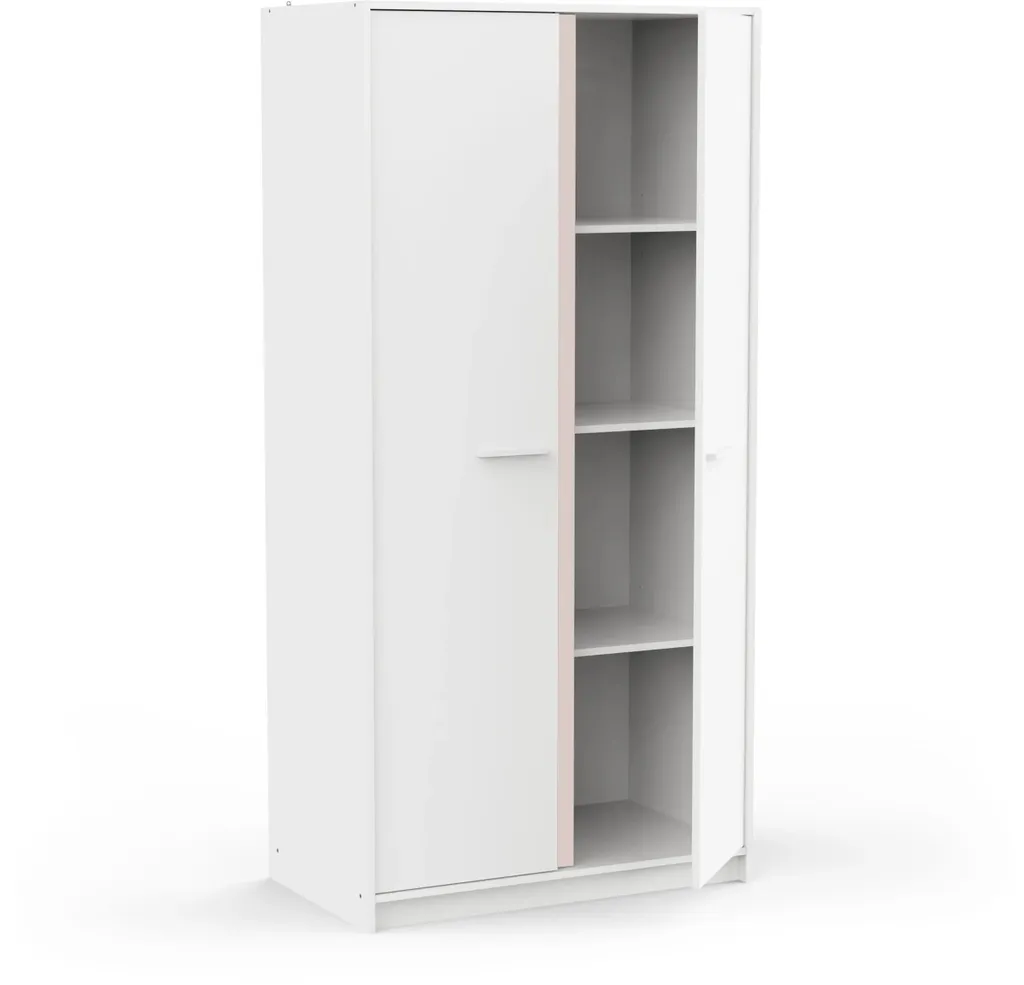 Armoire blanche 2 portes ARLO H180,9 cm : Aménagez votre dressing complet