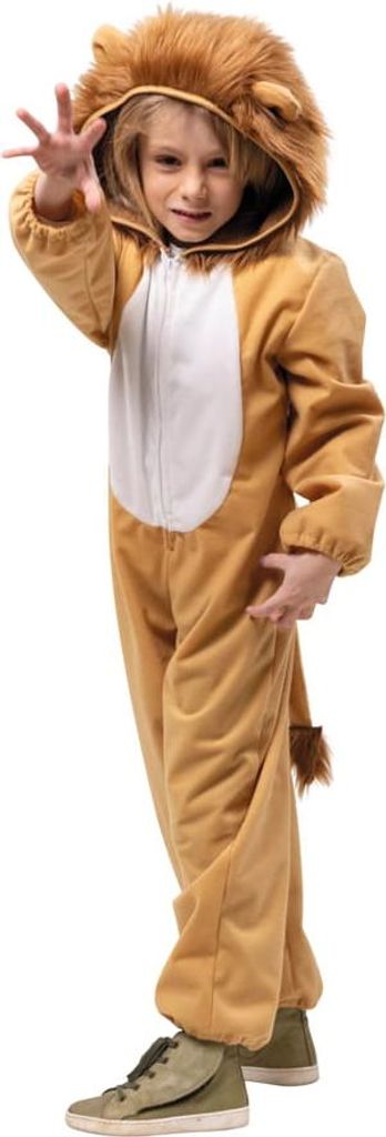 Overall Löwe Leo Kinder Jumpsuit Kapuzen Einteiler Karneval Produktbild 