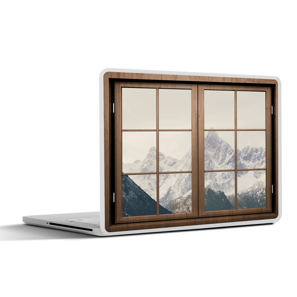 MuchoWow Laptop Aufkleber Sticker Cover Aussicht - Berg - Schnee 30x21 cm - Sticker für Laptop - Selbstklebend