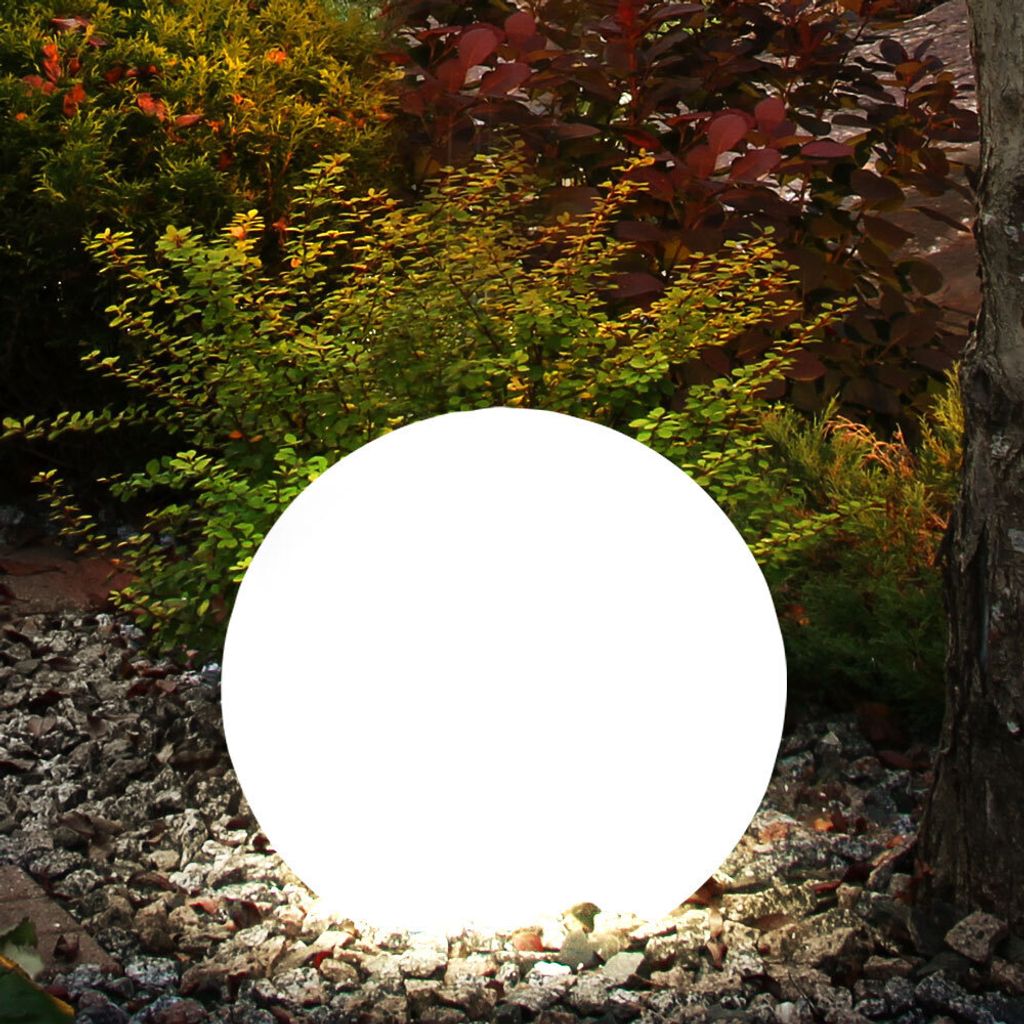 2er LED Solarleuchte, Kugel weiß, H 62 cm Produktbild 10
