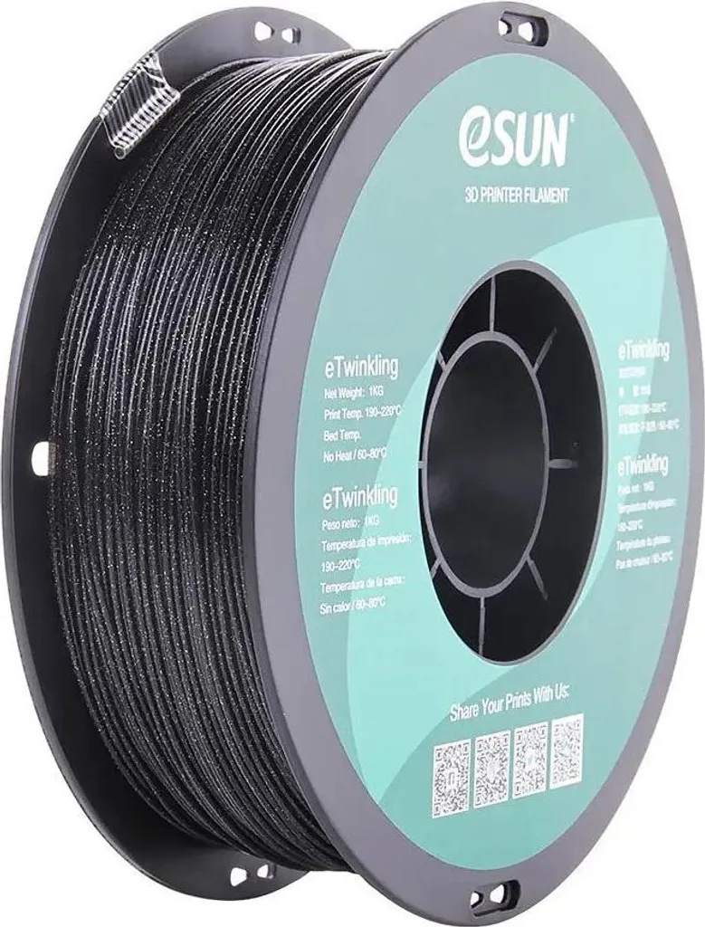 eSUN Twinkling Black 1kg - Filamento Glitterato per Stampanti 3D 1.75
