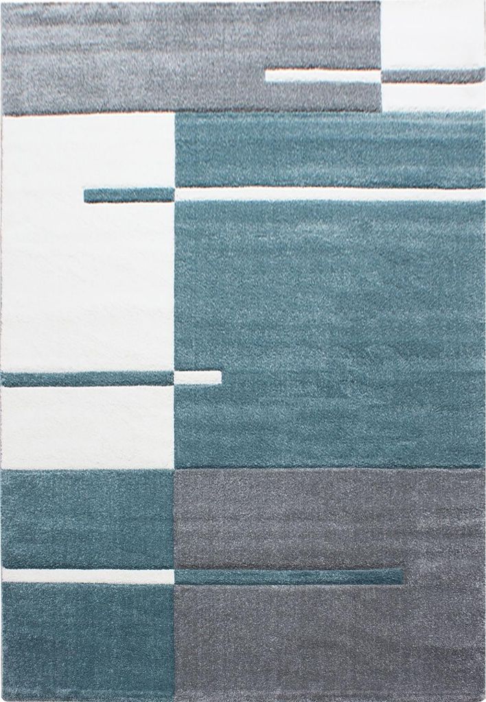 Villa Möbel Hawico Teppich-Set Blau - 4-teiliges Set für Ihr Zuhause, Grösse:1 x 160x230 cm + 2 x 80x150 cm + 1 x 80x300 cm