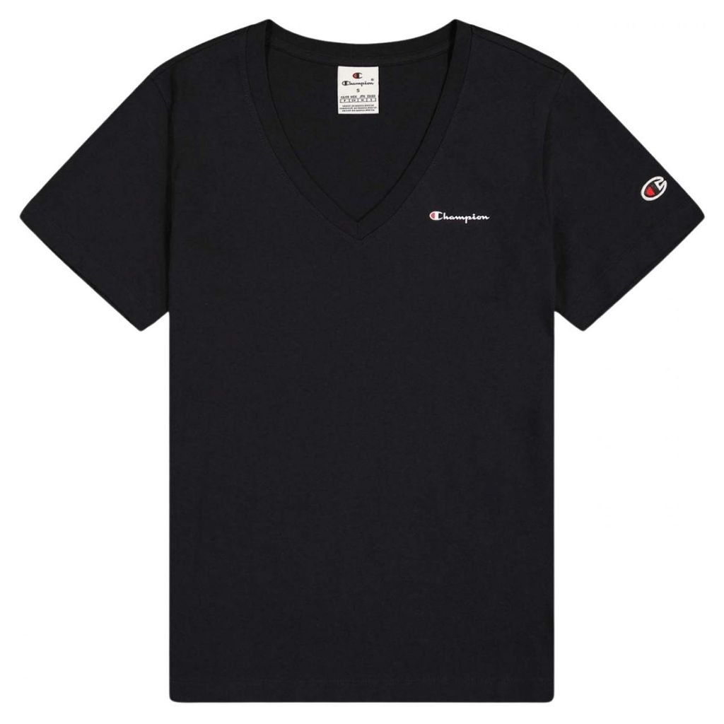 Champion - T-Shirt für Damen, gerippt PP10472 (M) (Schwarz)