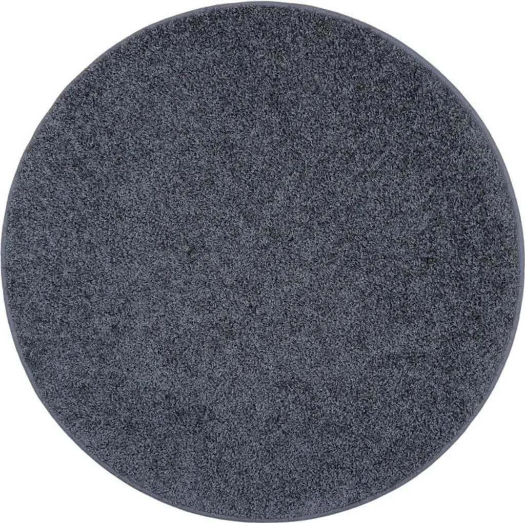 Tapis gris Shaggy rond 160cm - Texture ultra douce et fibre haute densité