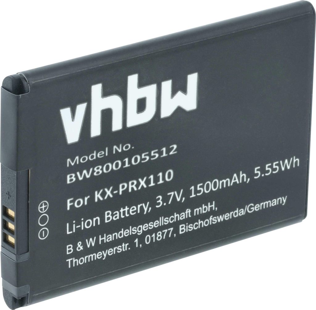 vhbw Akku Ersatz für Panasonic KX-PRA10EX, KX-PRA10 für schnurlos Festnetz Telefon (1500 mAh, 3,7 V, Li-Ion)