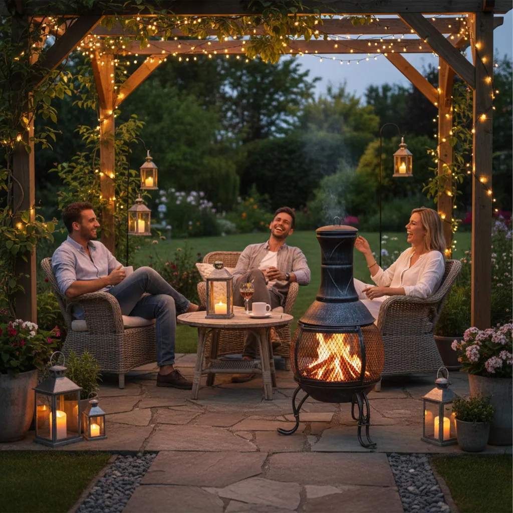 Chauffage de Terrasse Extérieur Four Aztèque Gris pour Soirée Hiver - 2