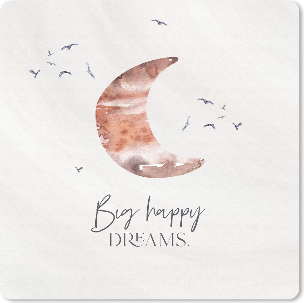 MuchoWow Mauspad Mousepad Kinder - Sprichwörter - Große glückliche Träume - Jungen - Mädchen - Aquarellieren 20x20 cm - Mousepads - Maus Mat...