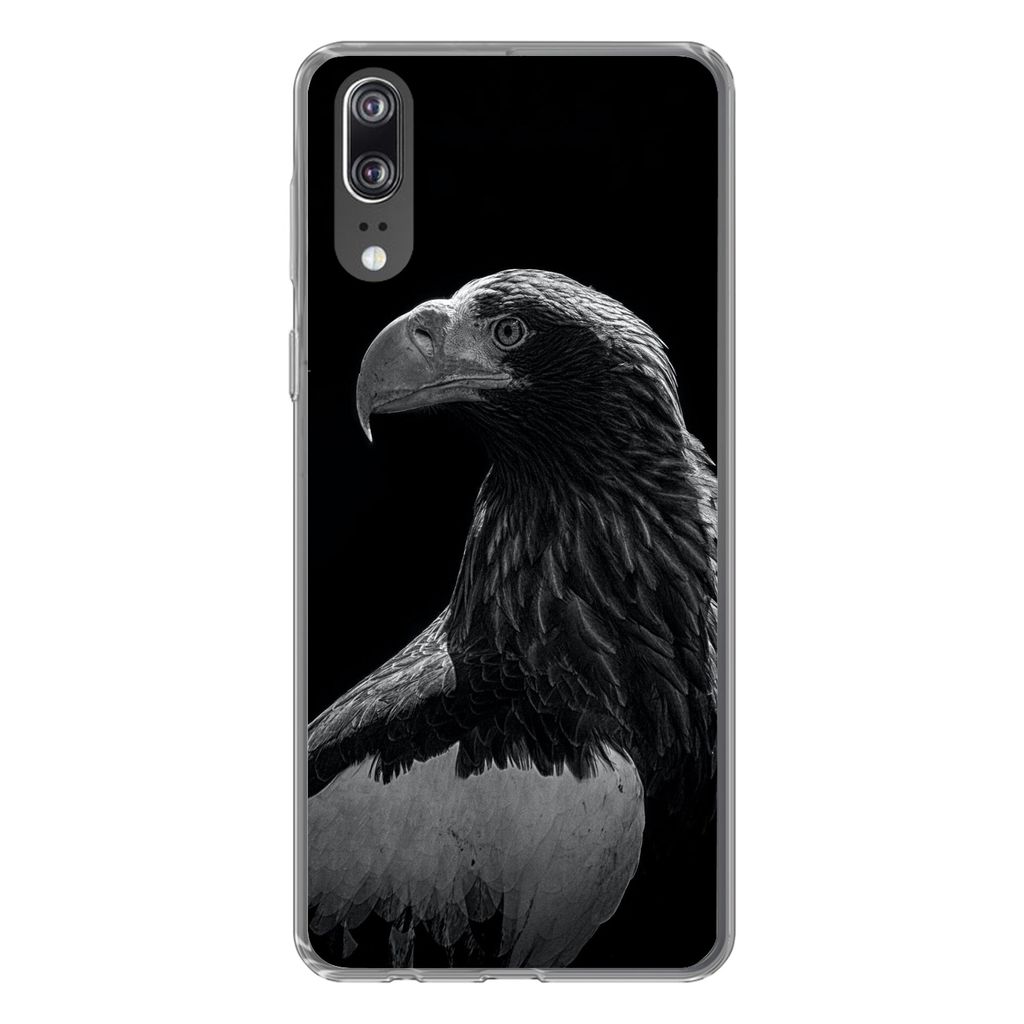 MuchoWow Handyhülle Schutzhülle Hülle für Huawei P20 Adler - Nahaufnahme - Schnabel Silikon Softcase Handy Hülle - Hardcover