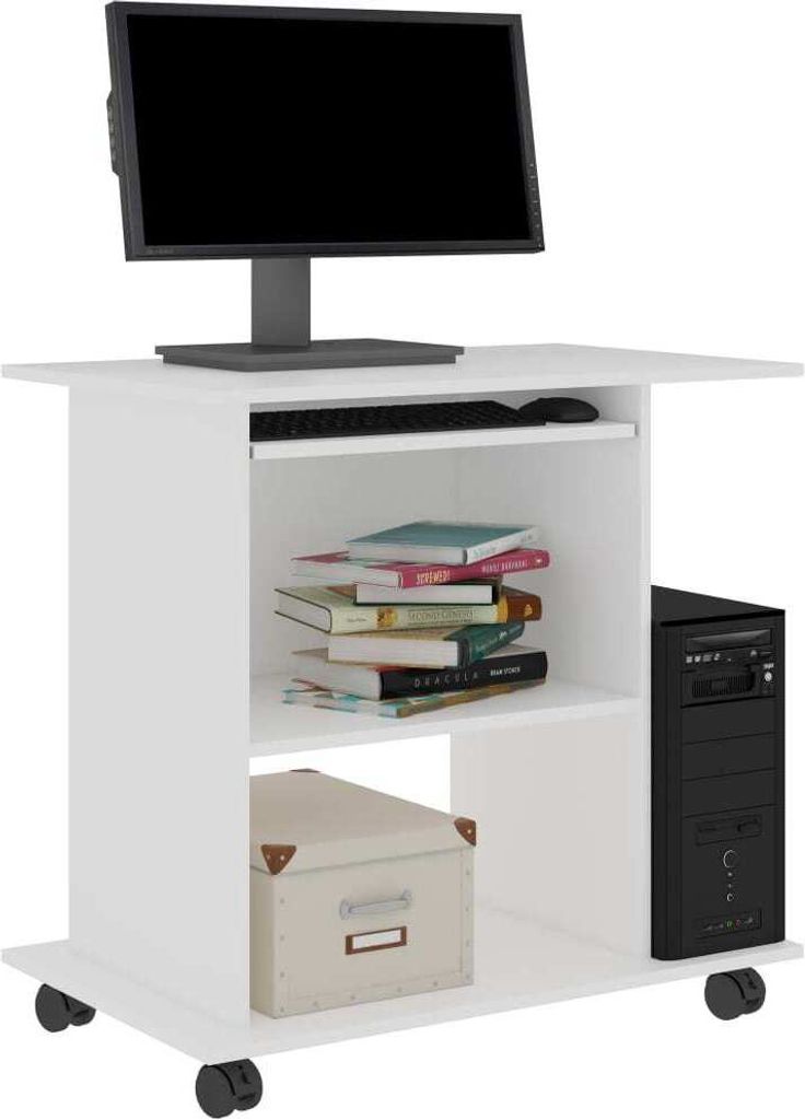 "im Sonderangebot"Schreibtisch/Büro-Möbel - CLORIS - Computertisch moderner - Weiß 80x50x75 cm Holzwerkstoff - DEMöbel7517432