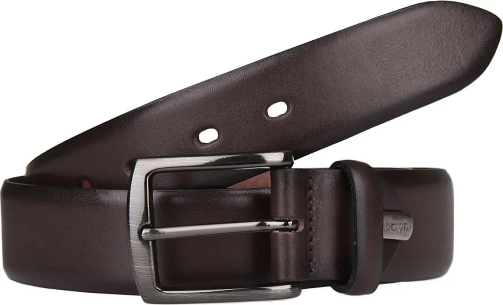LLOYD Pelle Cintura Uomo W105 Marrone Scuro - Vera Pelle di Mucca