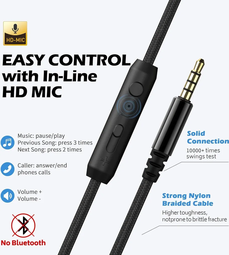 Cuffie 3.5mm Pieghevoli con Controllo Volume e Microfono per Laptop e PC - 4
