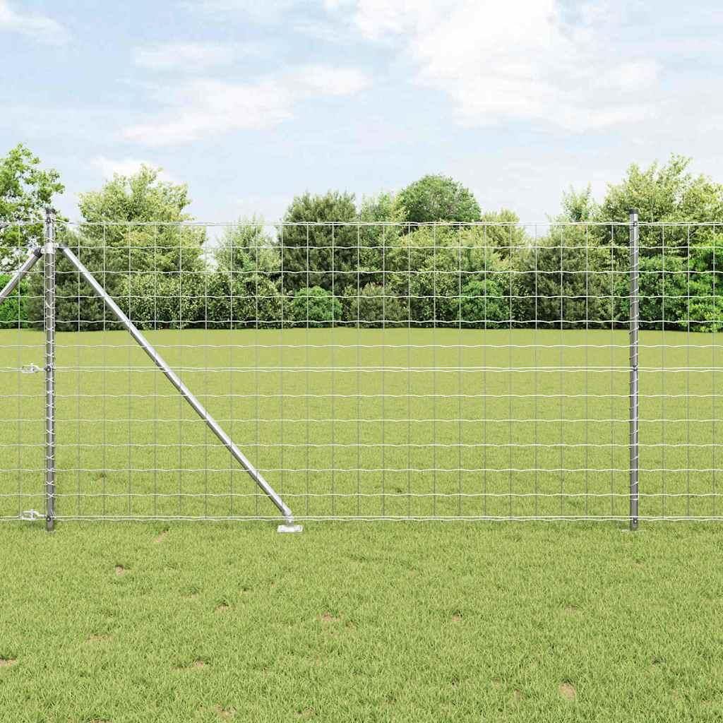 Maison Exclusive - Zaun mit Pfosten Silber 1 x 10 m Stahl