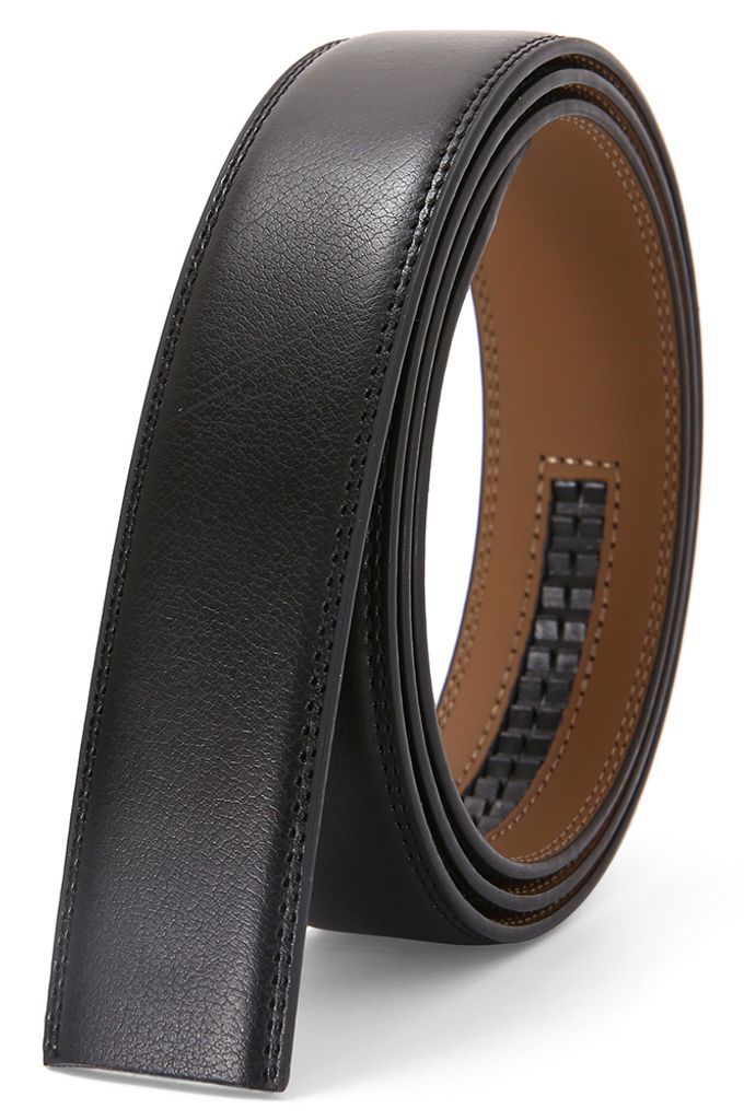 SAMTOBELY Herren Gürtel Ratsche Automatik Gürtel für Männer 35mm Breit Ledergürtel, 1 3/8" Ohne Schnalle