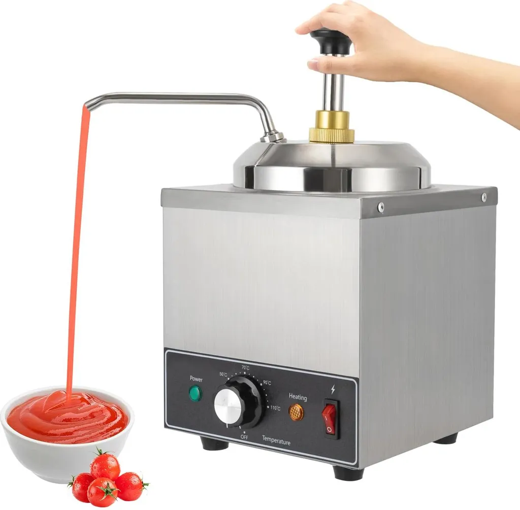 Distributeur sauce chauffant 650W inox - Capacité 2L pour Restauration