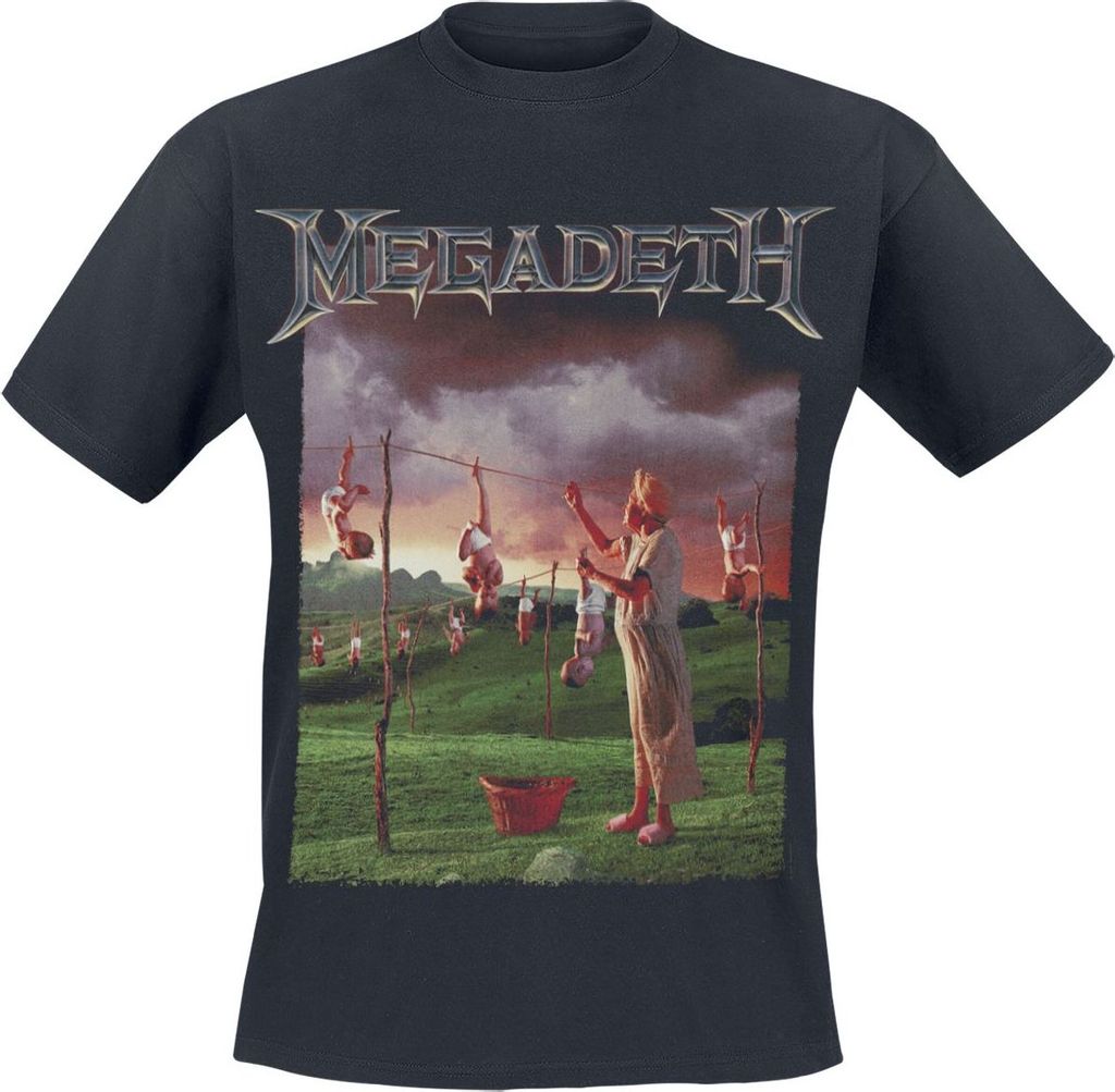 Megadeth T-Shirt Herren Youthanasia Original Cover schwarz L