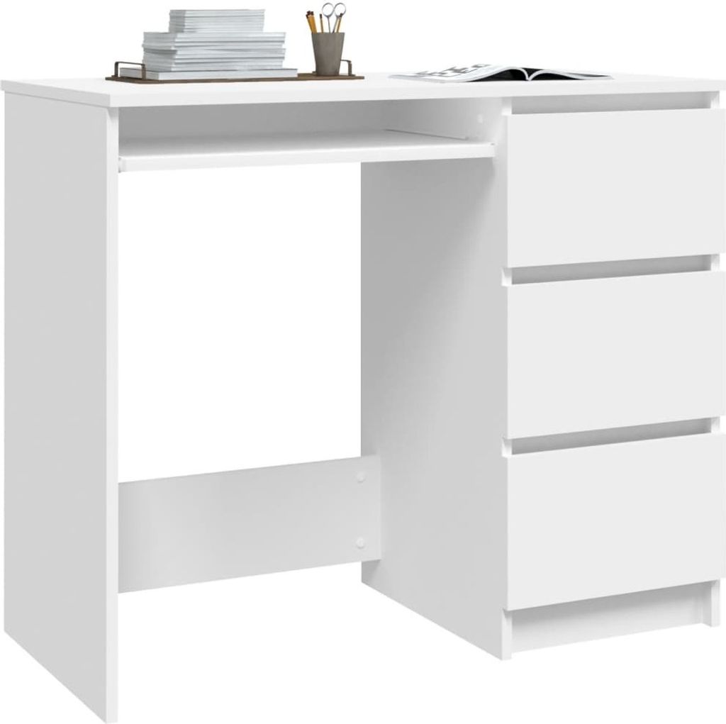 "im Sonderangebot"Schreibtisch/Büro-Möbel - CLORIS - Computertisch moderner - Weiß 90x45x76 cm Holzwerkstoff - DEMöbel9960934