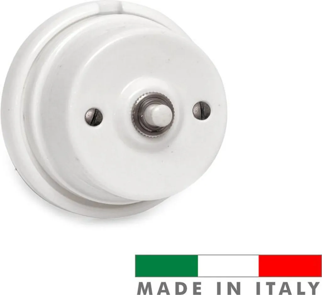 Bouton Poussoir de Sonnette Rétro en Porcelaine pour Rénovation 10A