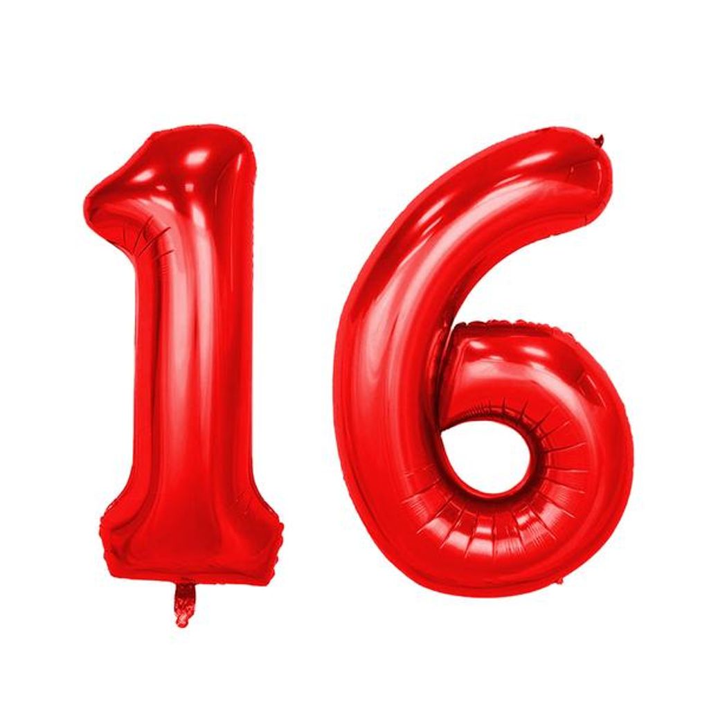 Set -Folienballon - Rot/40inch - 1 + 6