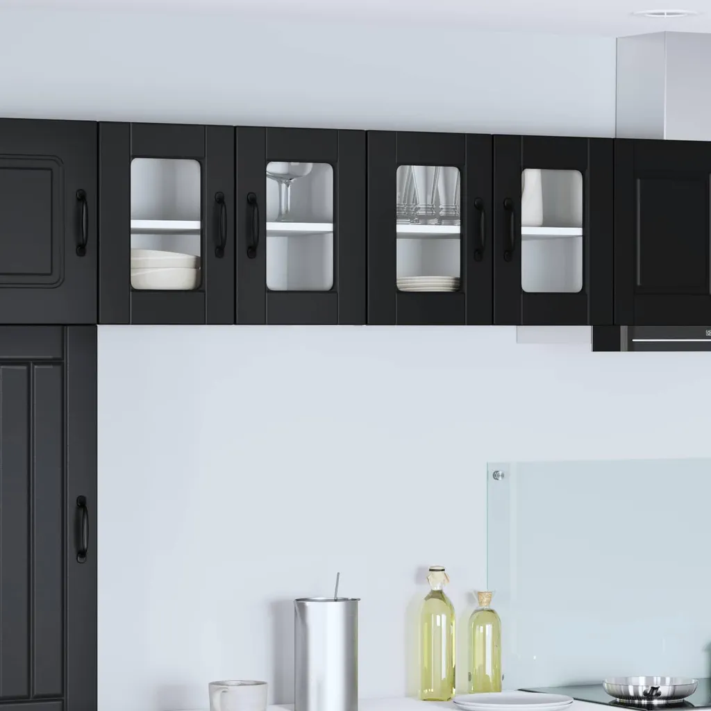 vidaXL Mobile Pensile Nero 2 Pezzi 60x31x40 cm - Cucina Urban Style
