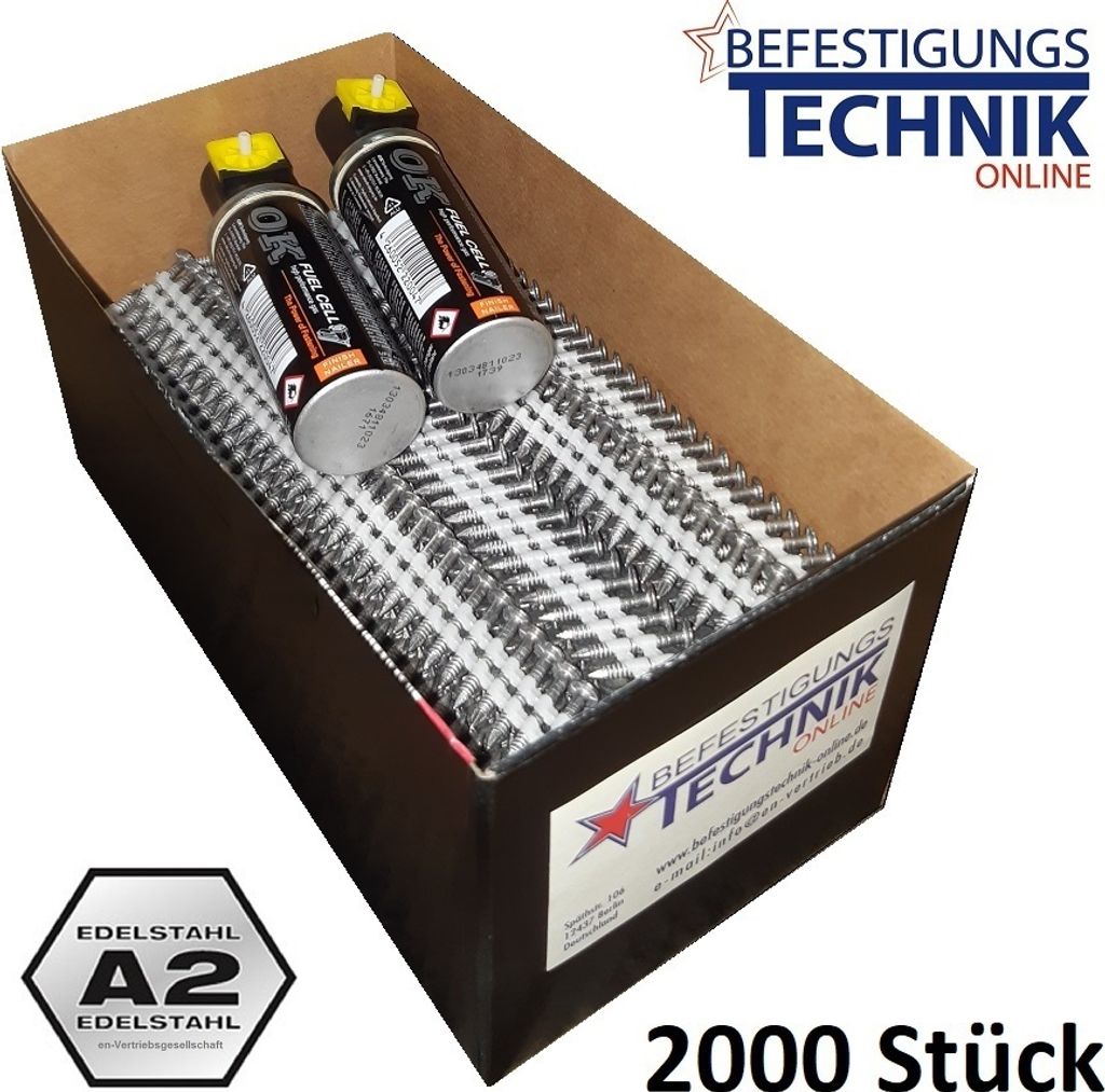 20° Haftennägel 2,8x25mm Ring rostfrei Gas für Würth WO-HN 28/35 KMR R20/35-64 R20/35-645E 2M