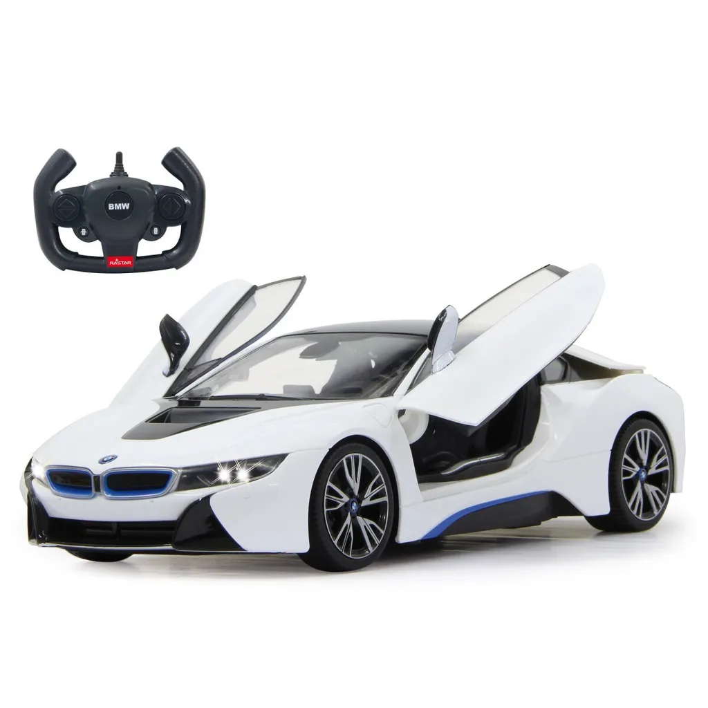 Voiture radiocommandée BMW i8 blanche 1:14 RASTAR pour enfant