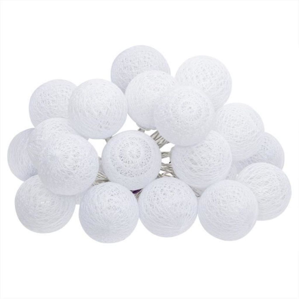 Lampki choinkowe LED - 20 bombek - białe - Ø 6 cm Zdjęcie produktu 