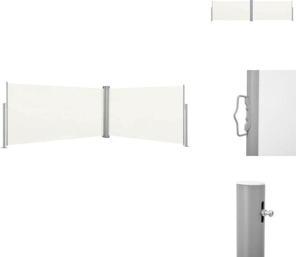 vidaXL Ausziehbare Seitenmarkise 160x600 cm Creme - Sonnenschirme & Sonnenschutze