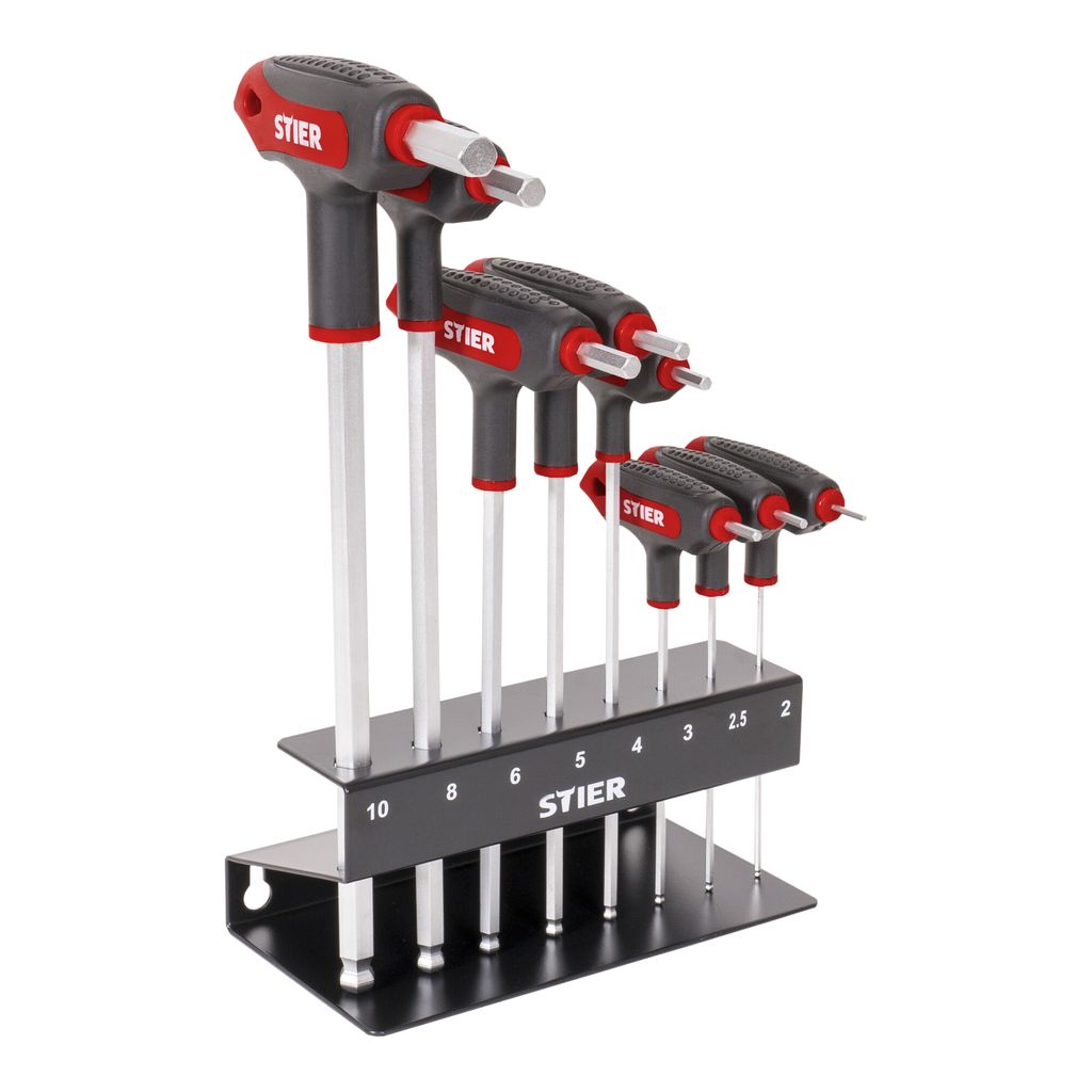 STIER T-Griff Schraubendreher Set 6-teilig (3-10 Mm) Mit Weichschaum-Einlage – Robust & Ergonomisch Für Profis