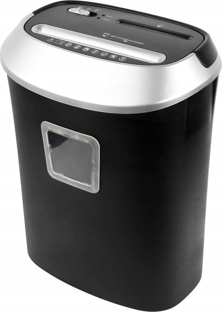 Aktenvernichter Activejet ASH-1201D P-3 25 l 5x38 mm Schnipsel Schwarz und Silber.