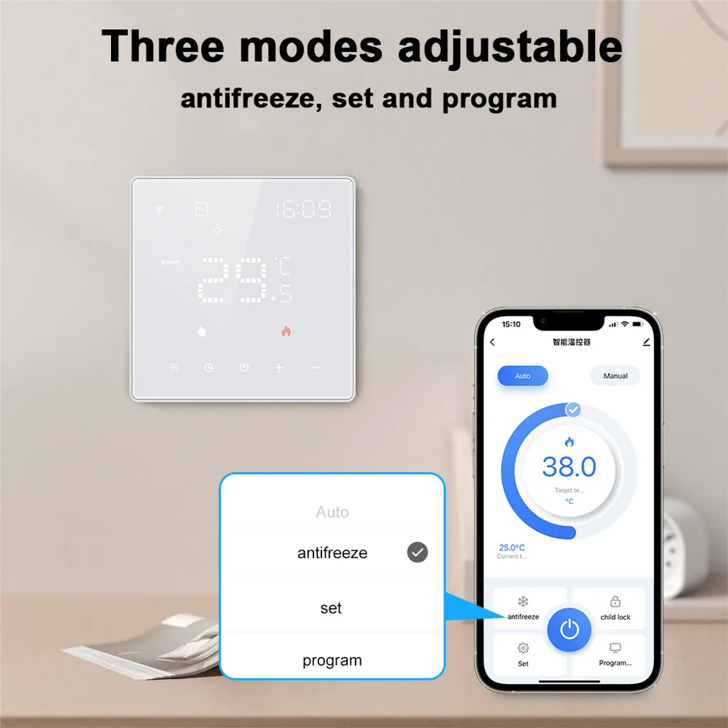 Thermostat tactile Wi-Fi programmable pour gestion de chauffage - 4