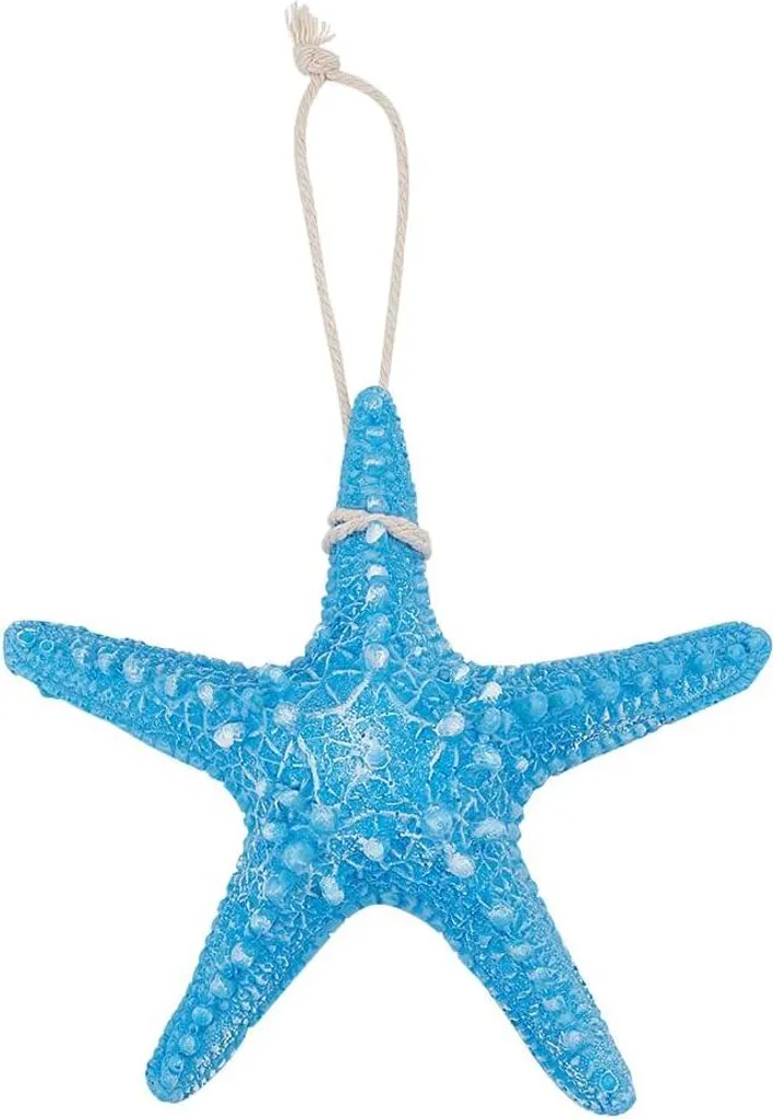 Étoile de Mer Murale 16cm - Décoration Marine sans Odeur en Résine Bleue