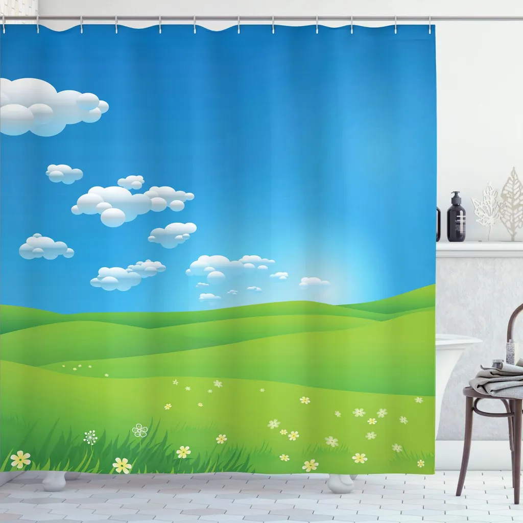 Tenda Doccia Design Artistico Paesaggio 175x180 - ABAKUHAUS Style