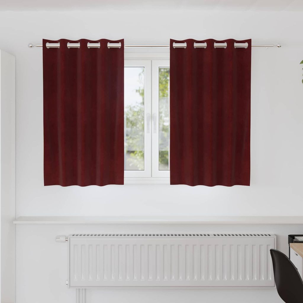 Verdunkelungsvorhänge 2 pcs Weinrot 140 x 140 cm Samt