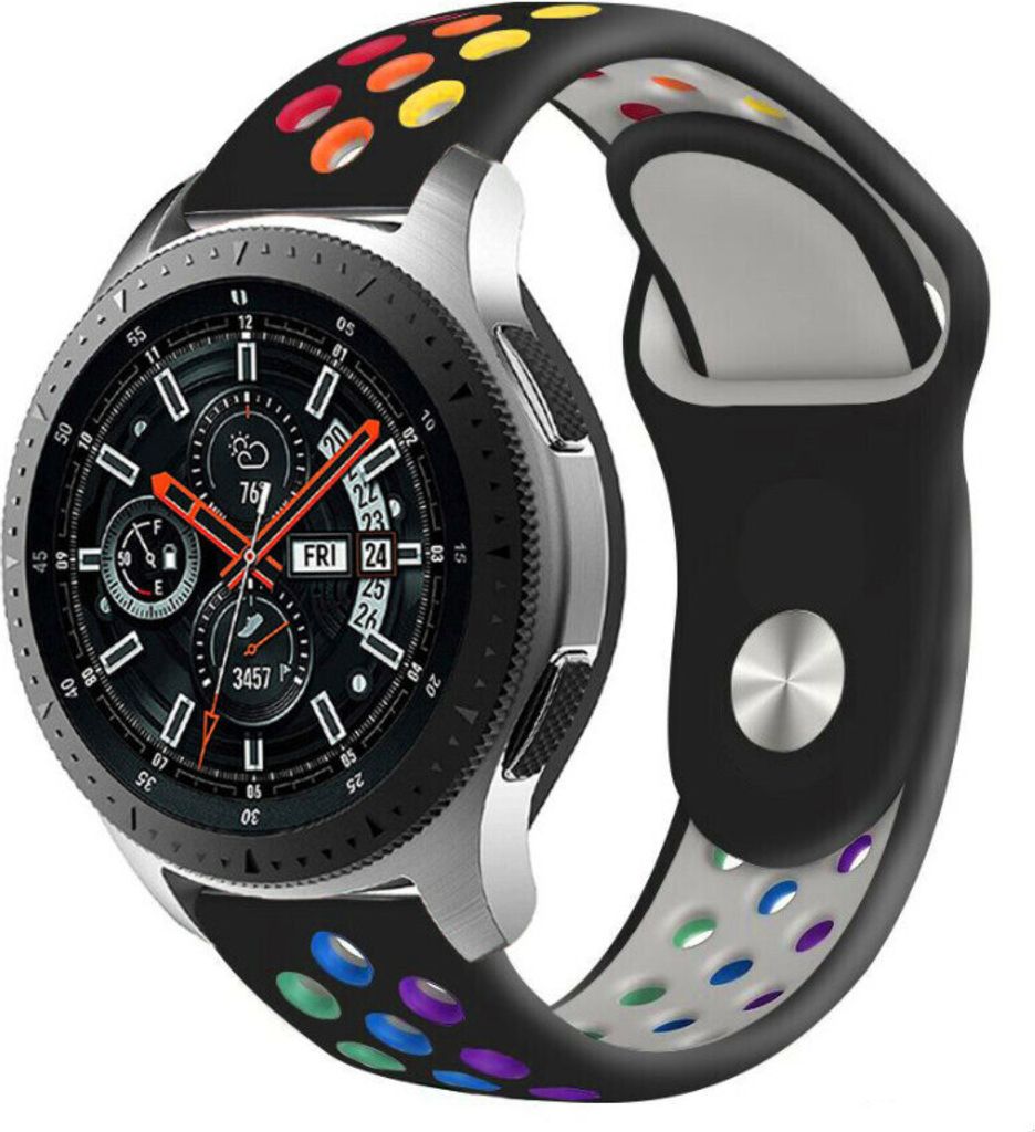 Strap-it Samsung Galaxy Watch 46mm Sportarmband (Schwarz/Bunt)