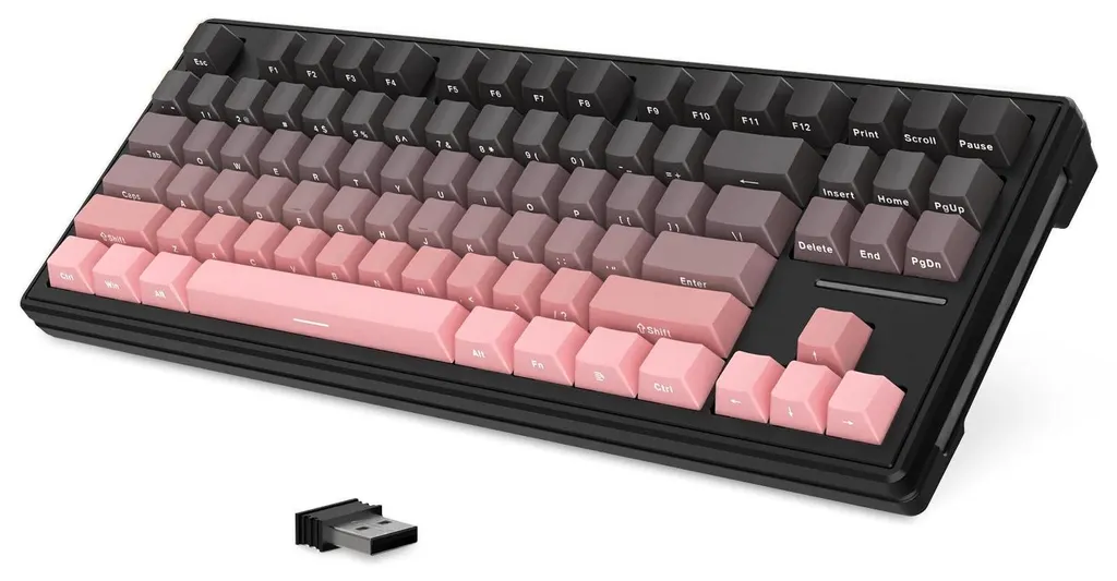 Clavier mécanique gaming sans fil RGB mûre avec touches PBT