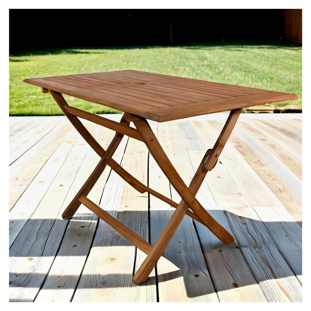 Gartentisch Callao aus massivem, geöltem Akazienholz, runder Klapptisch 120x70 cm, Holztisch für Balkon, Terrasse, Wintergarten oder Garten, pfle...