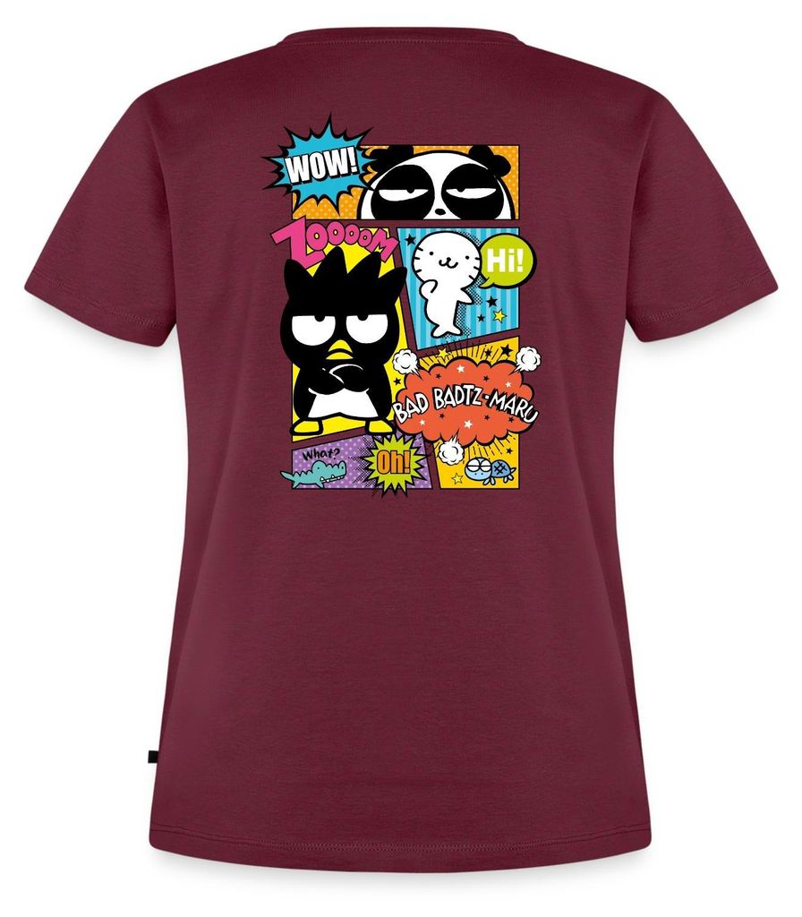 Spreadshirt Bad Badtz-Maru Mit Freunden Im Comic Stil Frauen Premium T-Shirt, 3XL, Burgunderrot