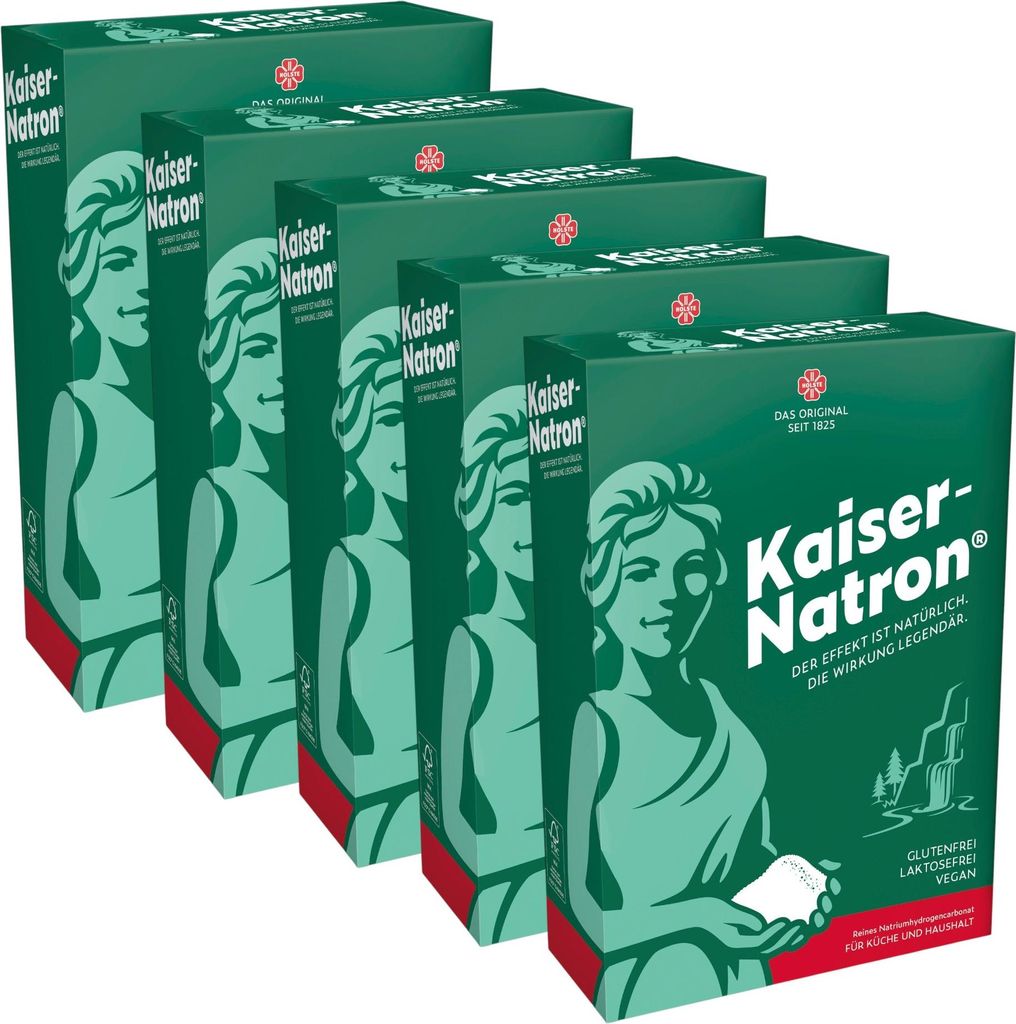 Kaiser Natron Pulver 5×50 g (250 g) | reines Natriumhydrogencarbonat (5er Pack)
