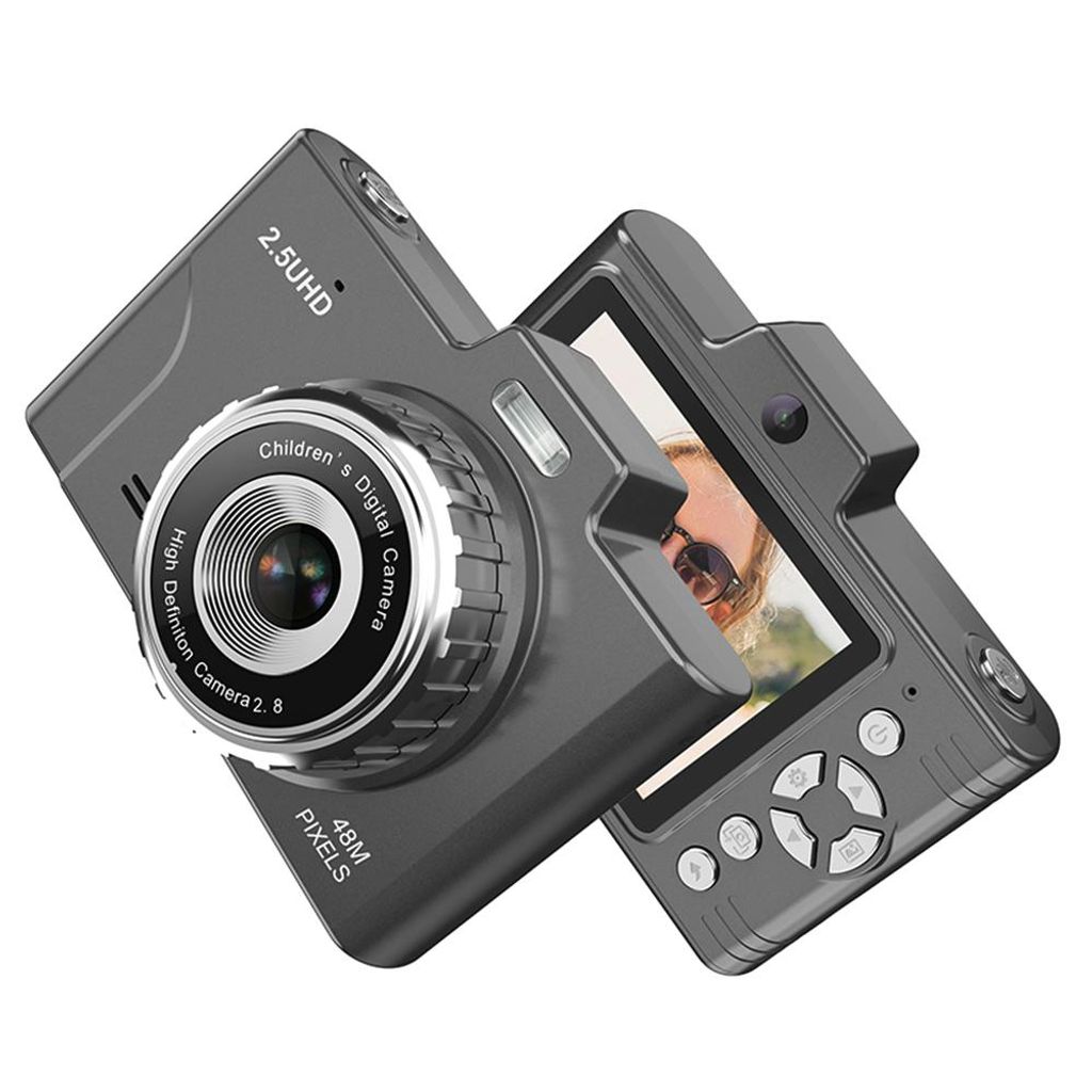 Tragbare Kinderkamera, 1080P, Kompaktkamera, 48 MP, Doppelobjektive, 8-facher optischer Zoom, unterstuetzt 32 GB TF-Speicherkarte, Mini-CCD-Kamera ...