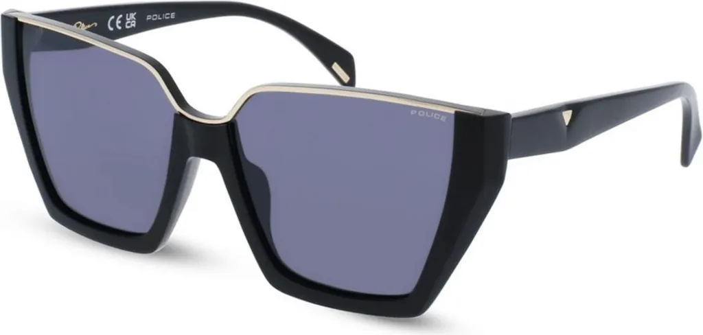 Police SPLL33M 0700 Occhiali Nero Lucido - Eleganza Minimalista