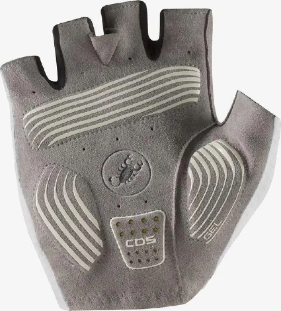 Mitaines de cyclisme Castelli Espresso blanches pour route et endurance