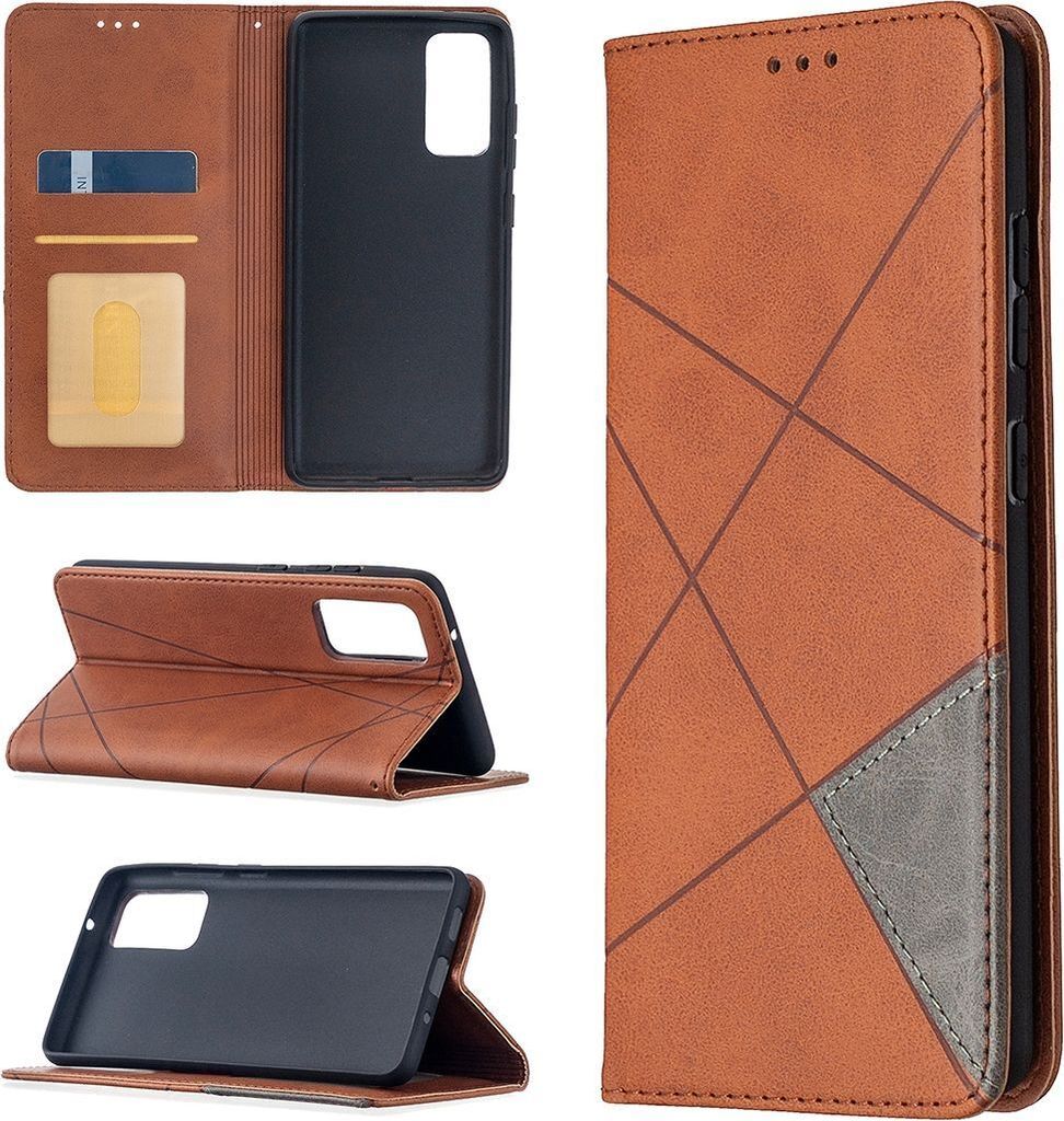 Mobigear Rhombus Slim Samsung Galaxy S20 FE Hülle Klapphülle - Braun