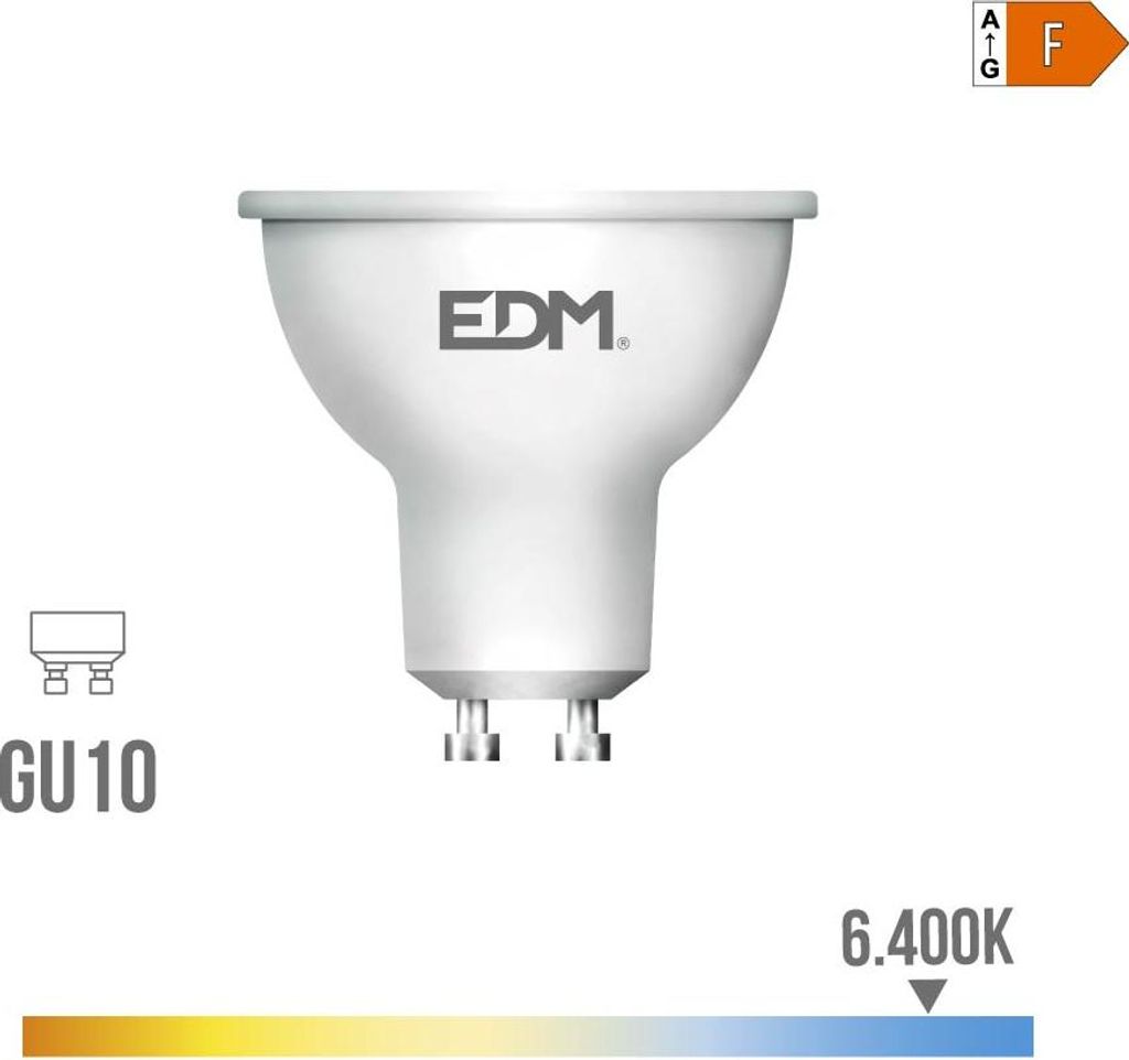 Dichroitische LED-Glühbirne Gu10 10 W 932 Lm 6400 K Kaltweiß Licht 120° ø5 x 6,4 cm